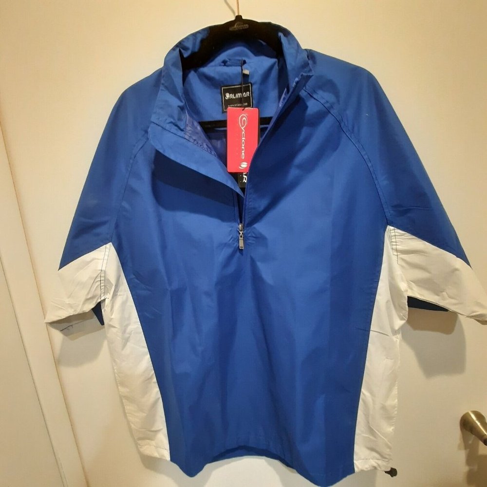 New Orlimar Cyclone 1/4 Zip Short Sleeve Wind Jacket Men's Blue Large Pullover